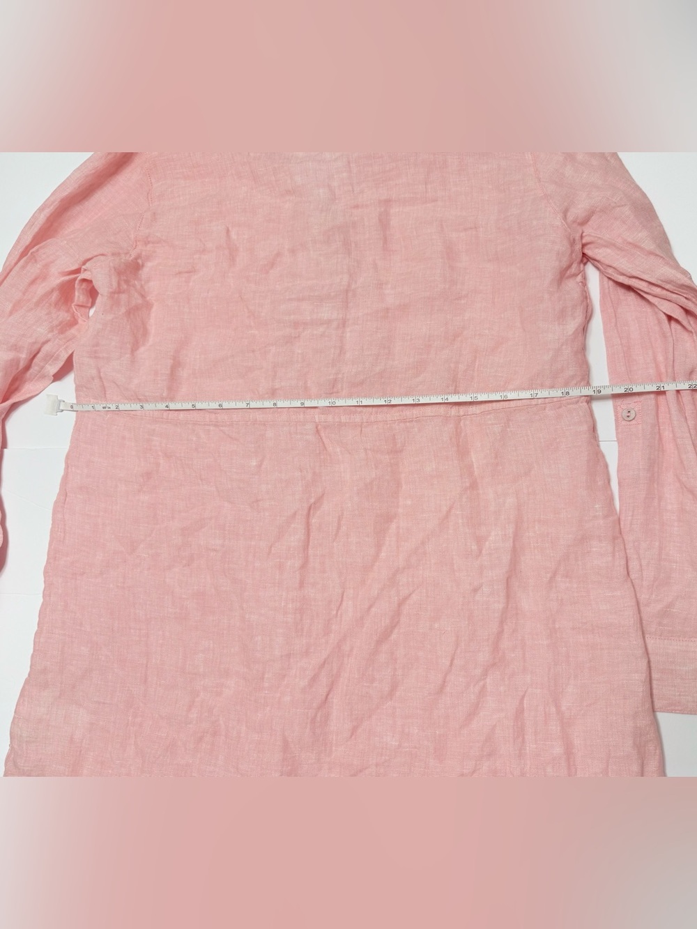 Sigrid Olsen 100% Linen Pink Tunic Top Women’s Small Button Front Shirt - Picture 8 of 10
